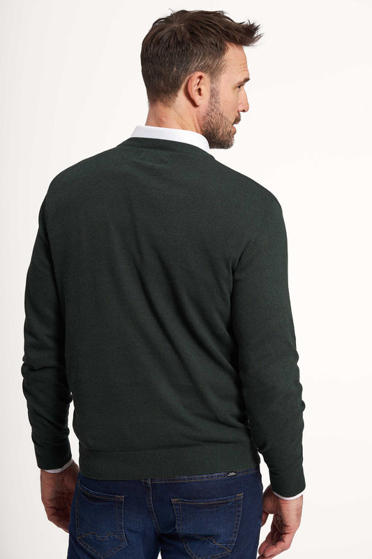 Pullover Strik 'Nyrup' - Hunter Green Melange