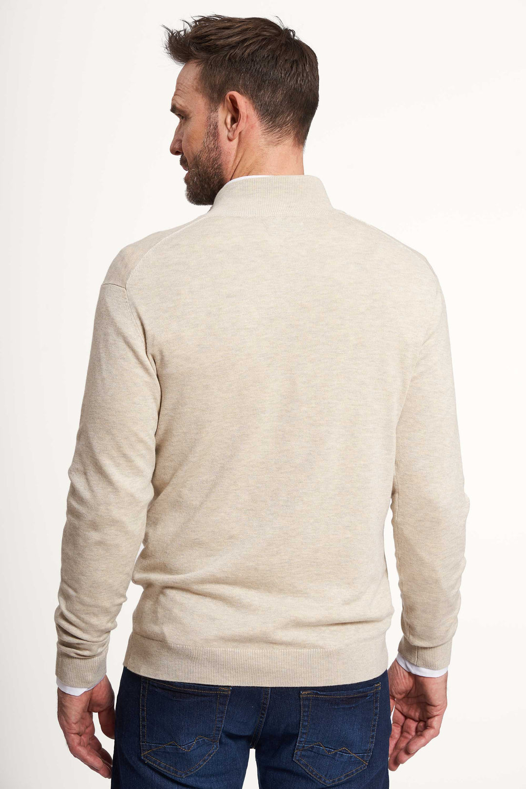 Halfzip Strik 'Gistrup' - Sand Melange