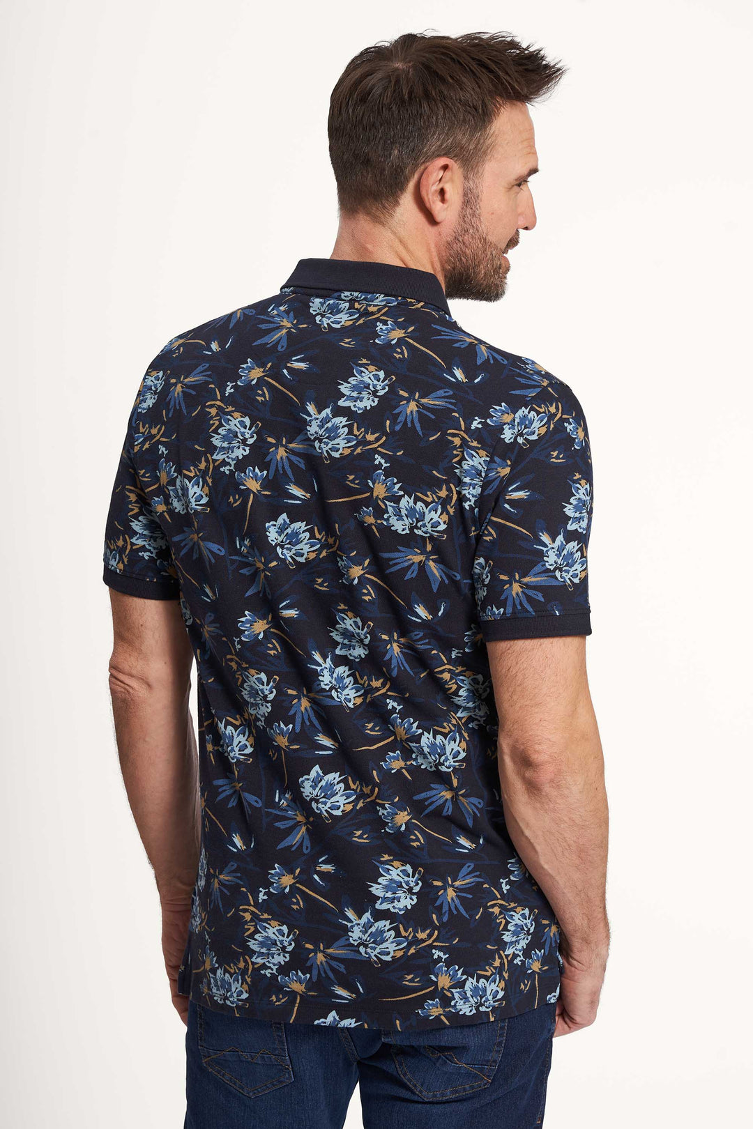 Polo T-Shirt 'Grenaa' - AOP Navy