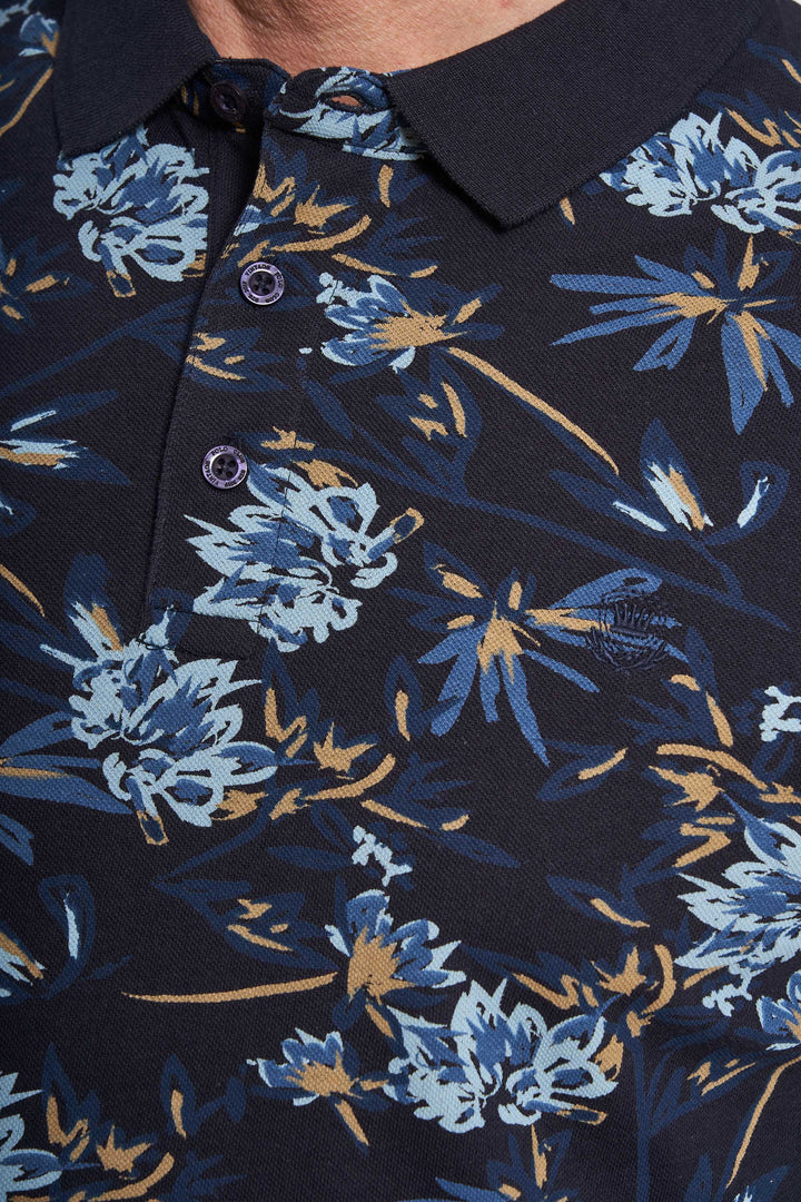 Polo T-Shirt 'Grenaa' - AOP Navy