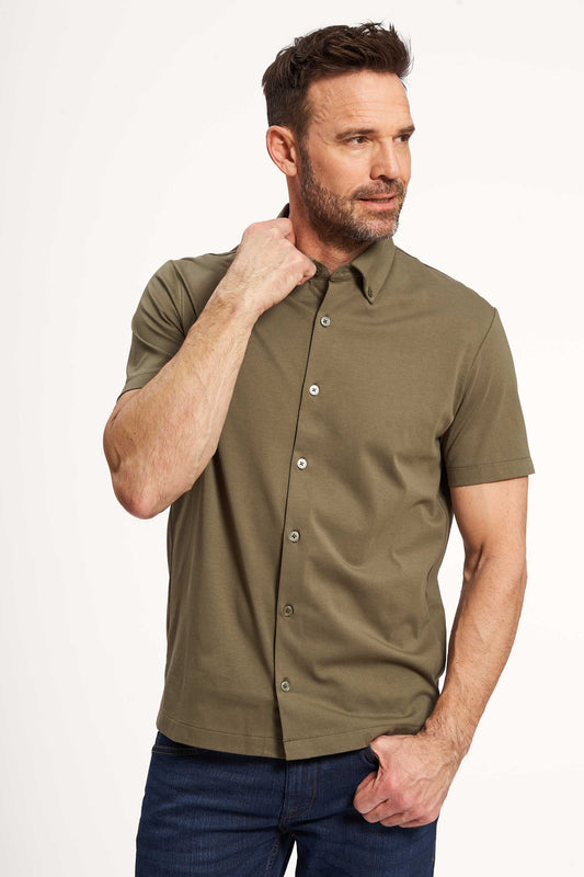 K/æ Stretch Skjorte 'Klaus' - Olive