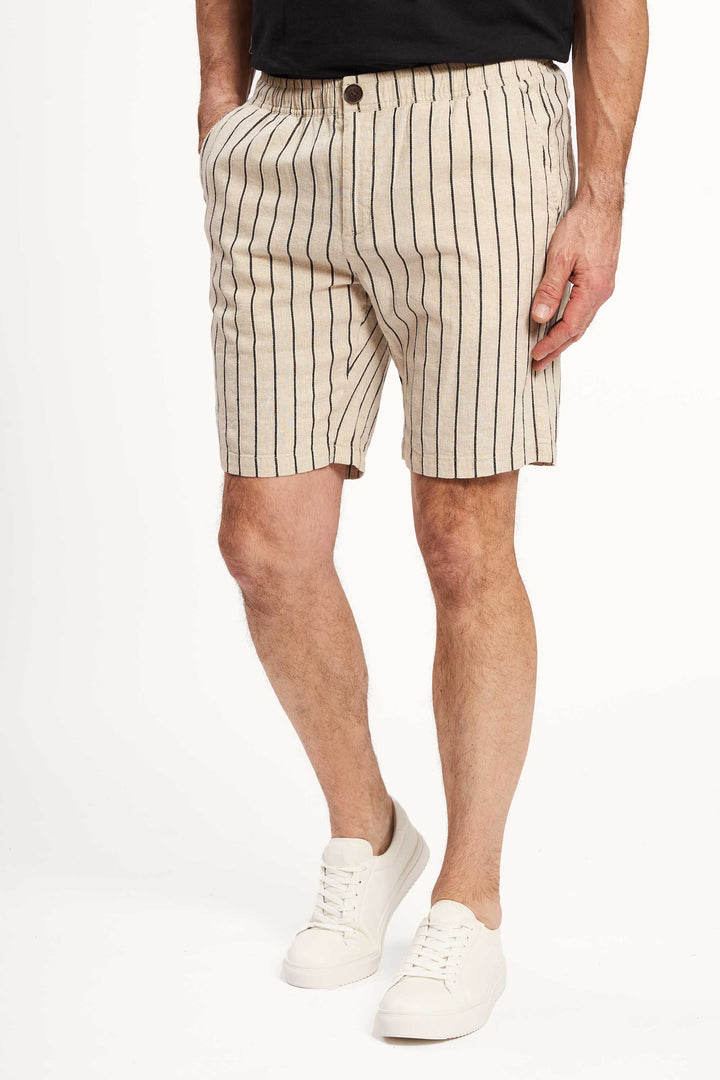 Shorts Hørmix 'Sigurd' - Ecru Stripe