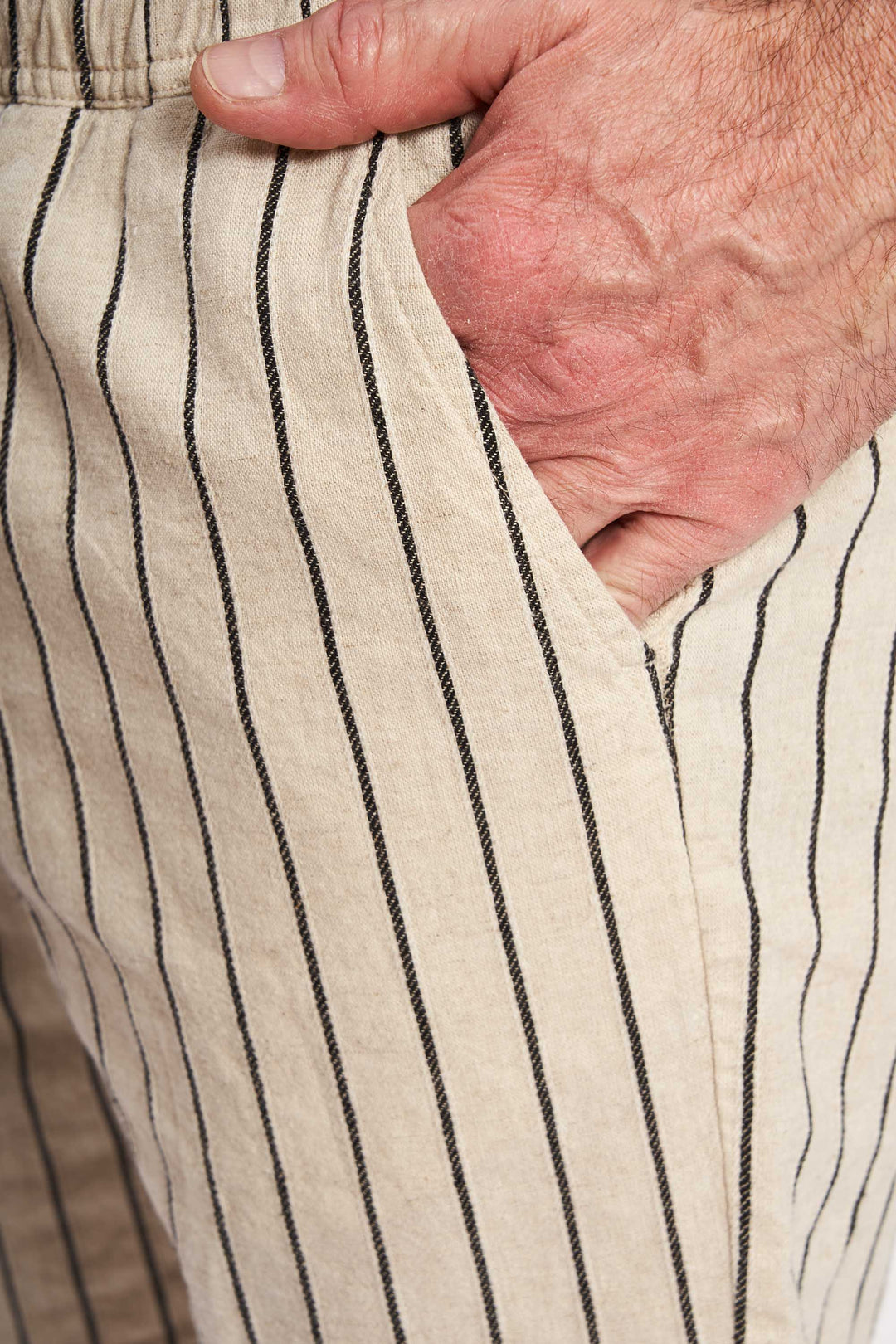 Shorts Hørmix 'Sigurd' - Ecru Stripe