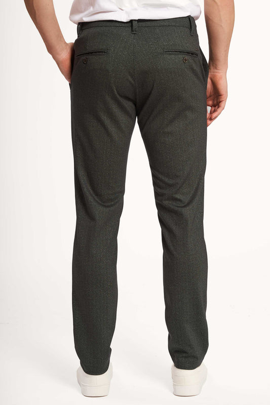 Performance Pants '1038' - Green Herringbone