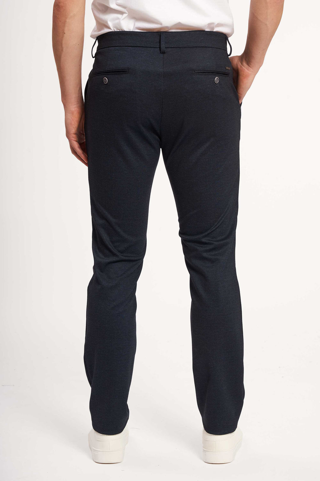 Performance Pants '1002' - Blue Herringbone