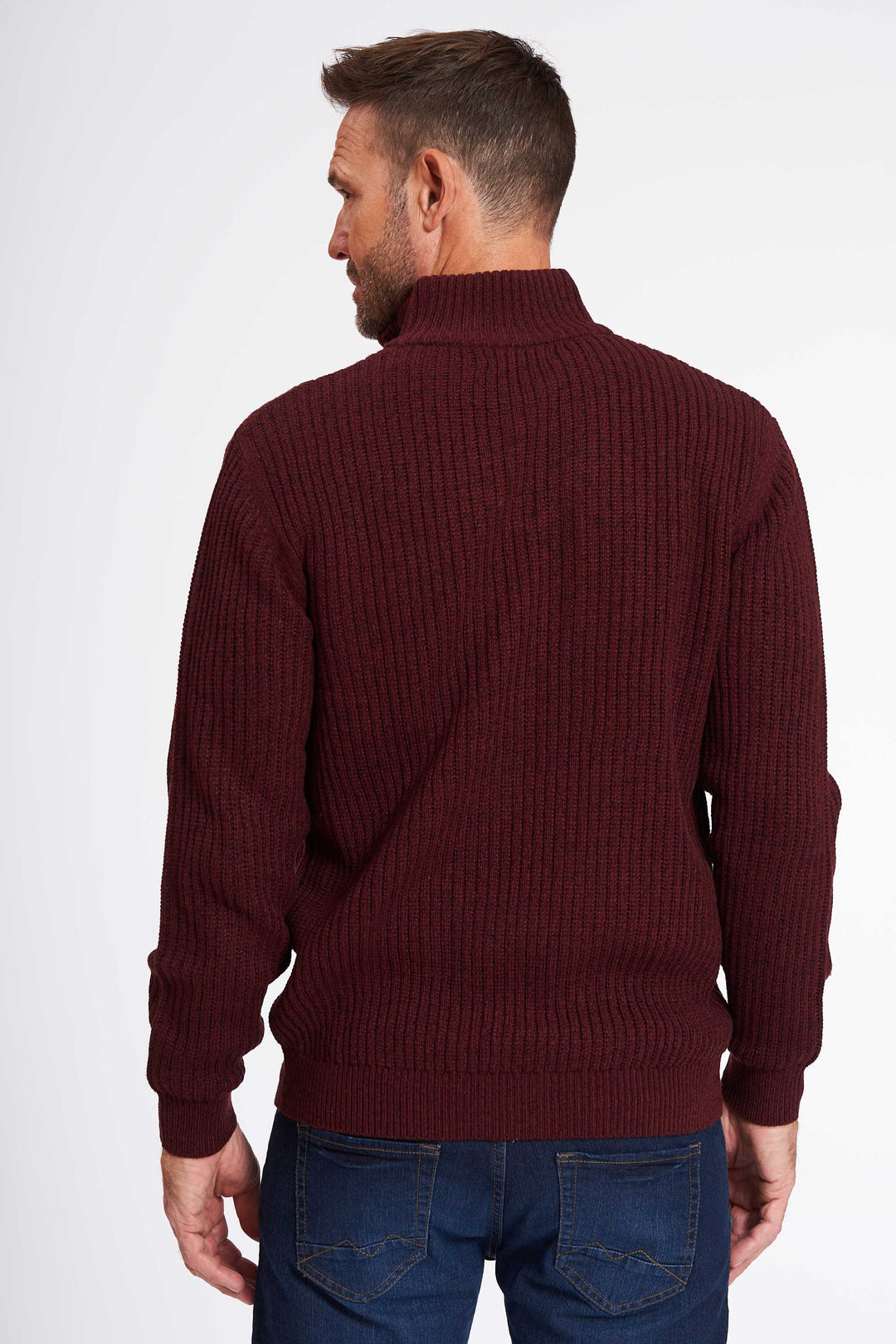 Half Zip Strik 'Spenstrup' - Deep Wine Twist