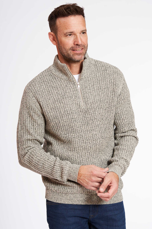 Half Zip Strik 'Spenstrup' - Grey Twist