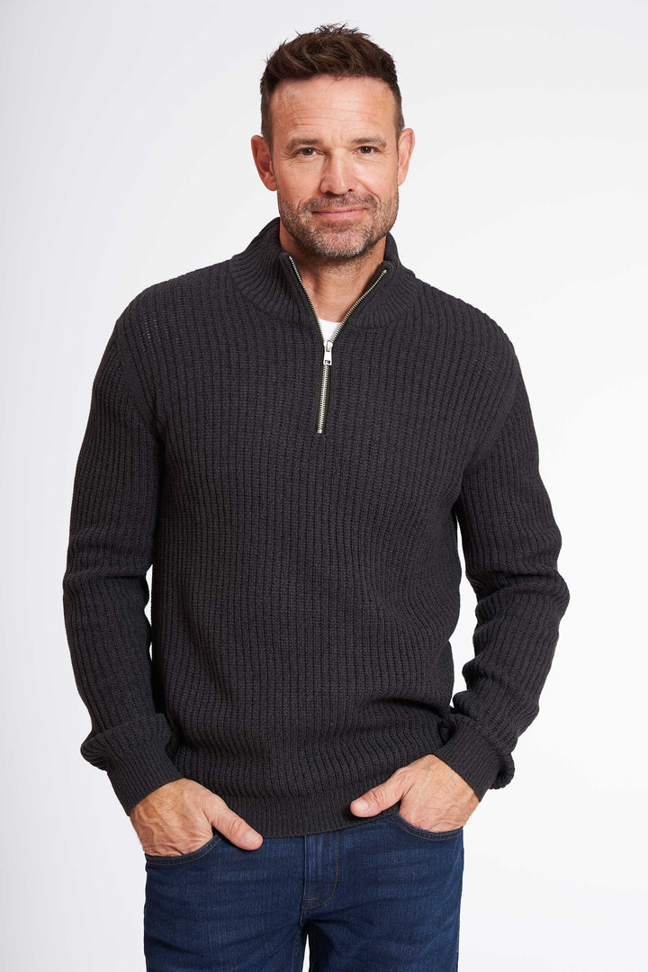 Half Zip Strik 'Spenstrup' - Dark Navy Twist