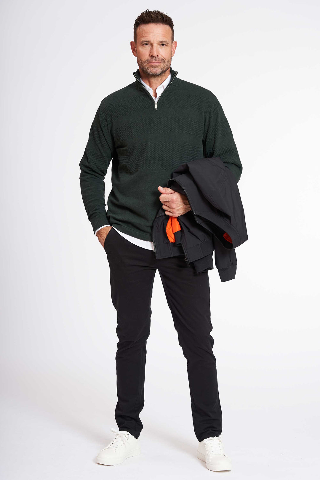 Sømand Half Zip 'Beder' - Hunter Green Melange