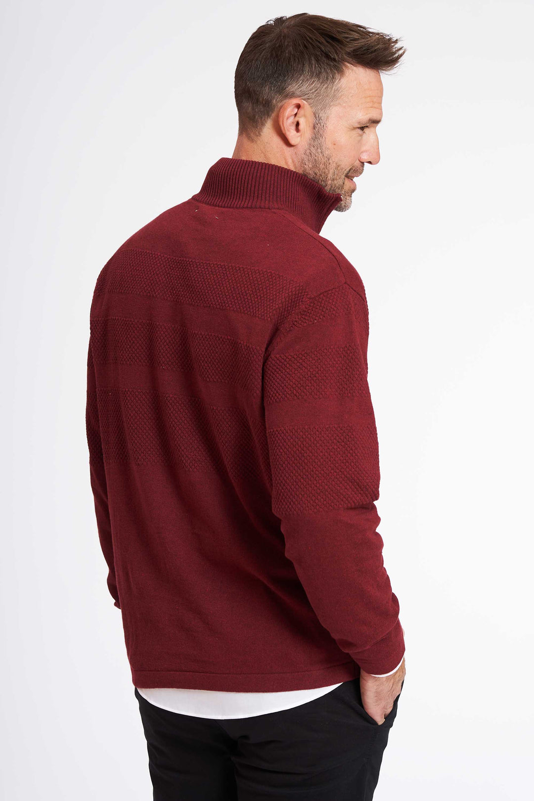 Sømand Half Zip 'Beder' - Deep Wine Melange