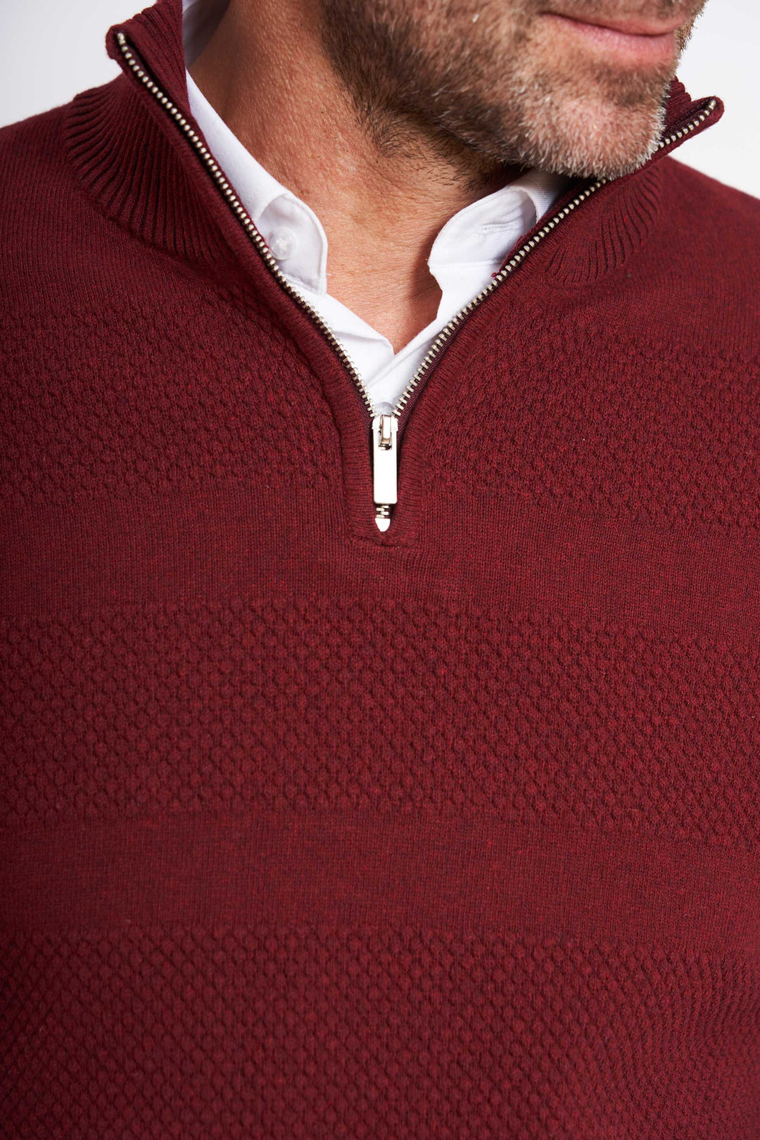 Sømand Half Zip 'Beder' - Deep Wine Melange