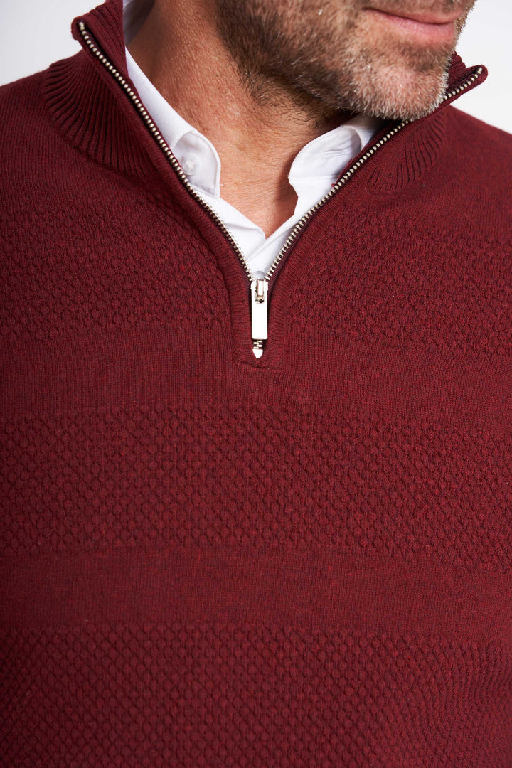 Sømand Half Zip 'Beder' - Deep Wine Melange