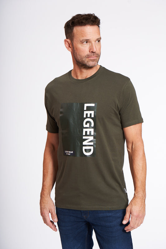 Logo T-Shirt 'Mern' - Dark Olive One