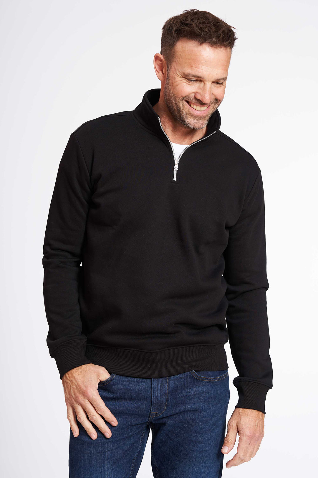 Sweat Half Zip 'Thy' - Black