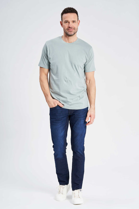 Basic T-shirt 'Fr. Havn' - Silver Blue