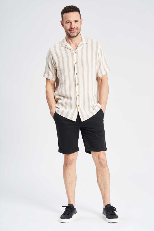 Bomuld Skjorte 'Toke' - Off White/Sand