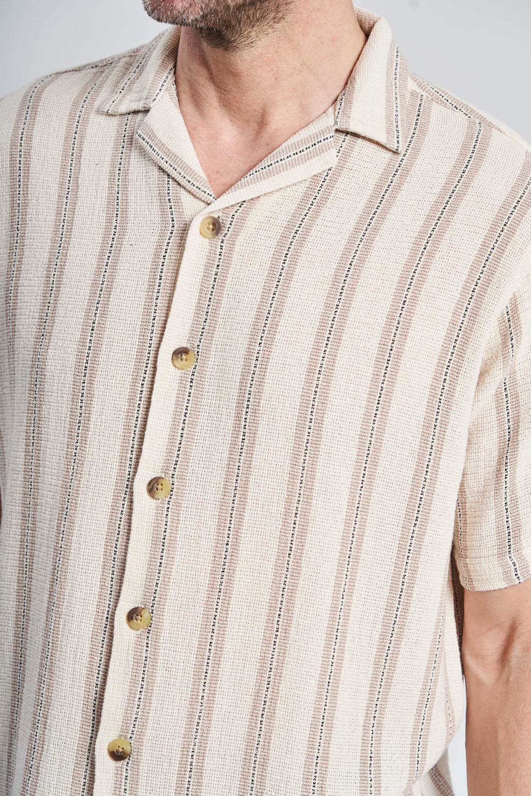 Bomuld Skjorte 'Toke' - Off White/Sand