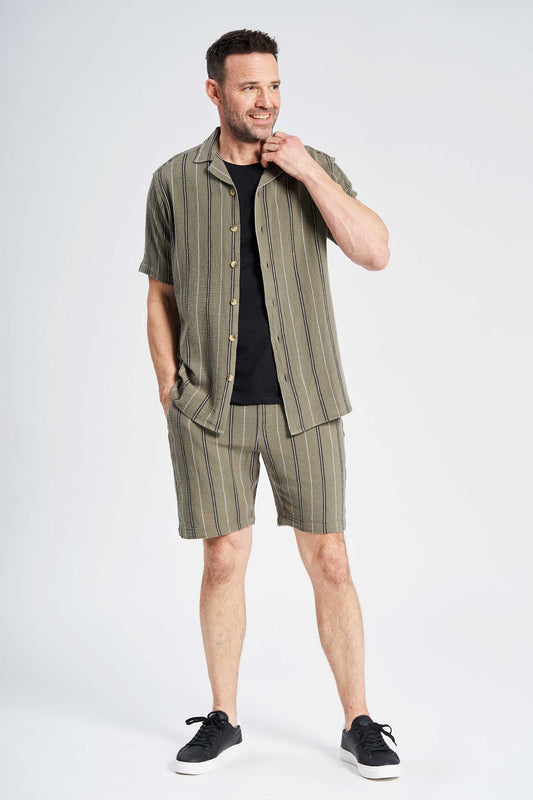 Bomuld Shorts 'David' - Olive/Black