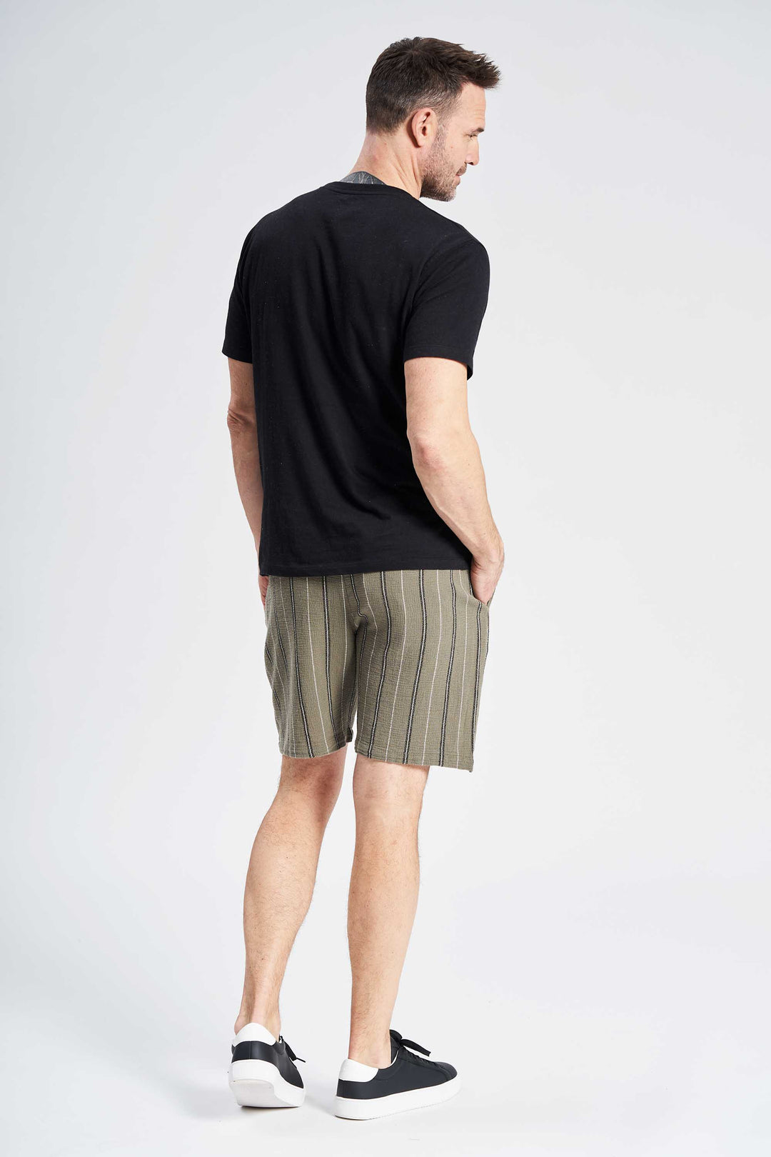 Bomuld Shorts 'David' - Olive/Black