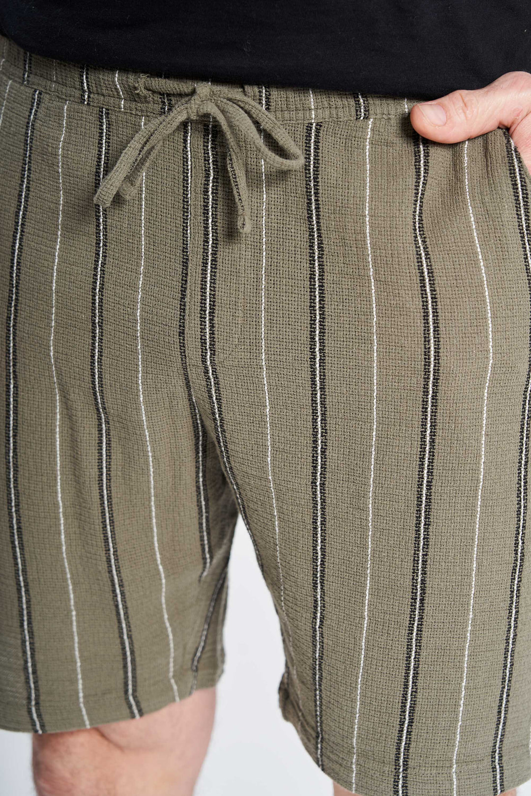 Bomuld Shorts 'David' - Olive/Black