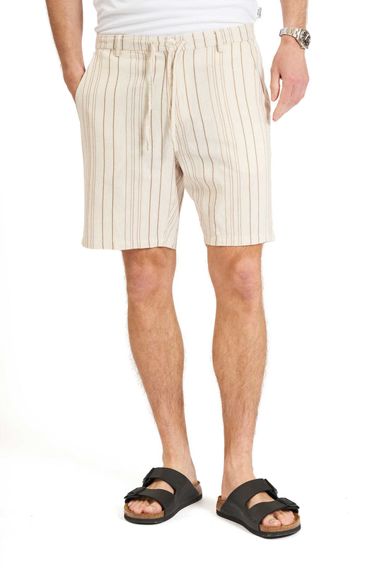 Hør Mix Shorts 'Hvidovre' - Striped 1