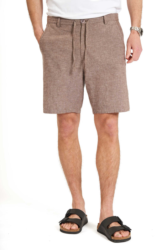 Hør Mix Shorts 'Hvidovre' - Brown