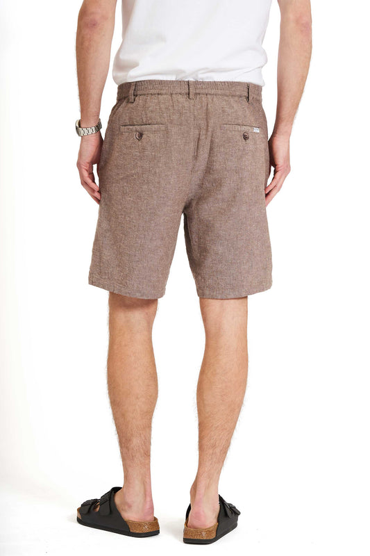 Hør Mix Shorts 'Hvidovre' - Brown