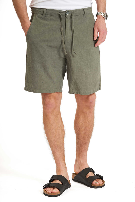 Hør Mix Shorts 'Hvidovre' - Dusty Green