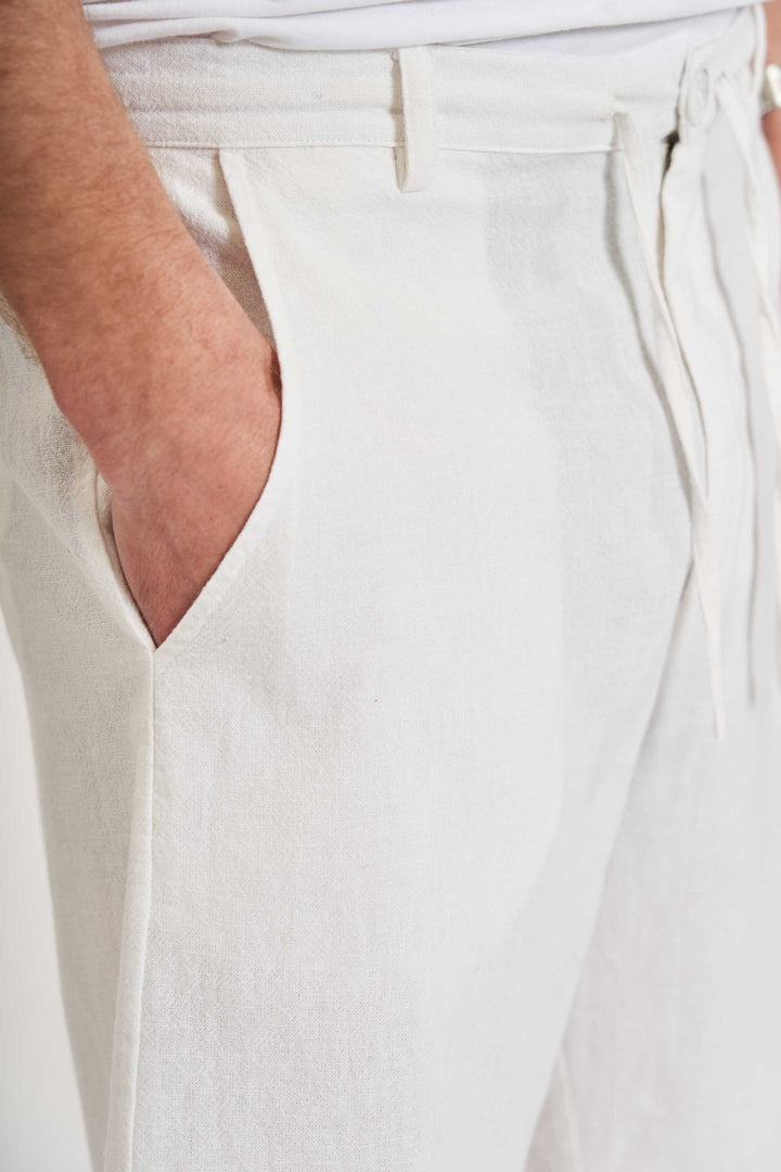 Hør Mix Shorts 'Hvidovre' - Optical White
