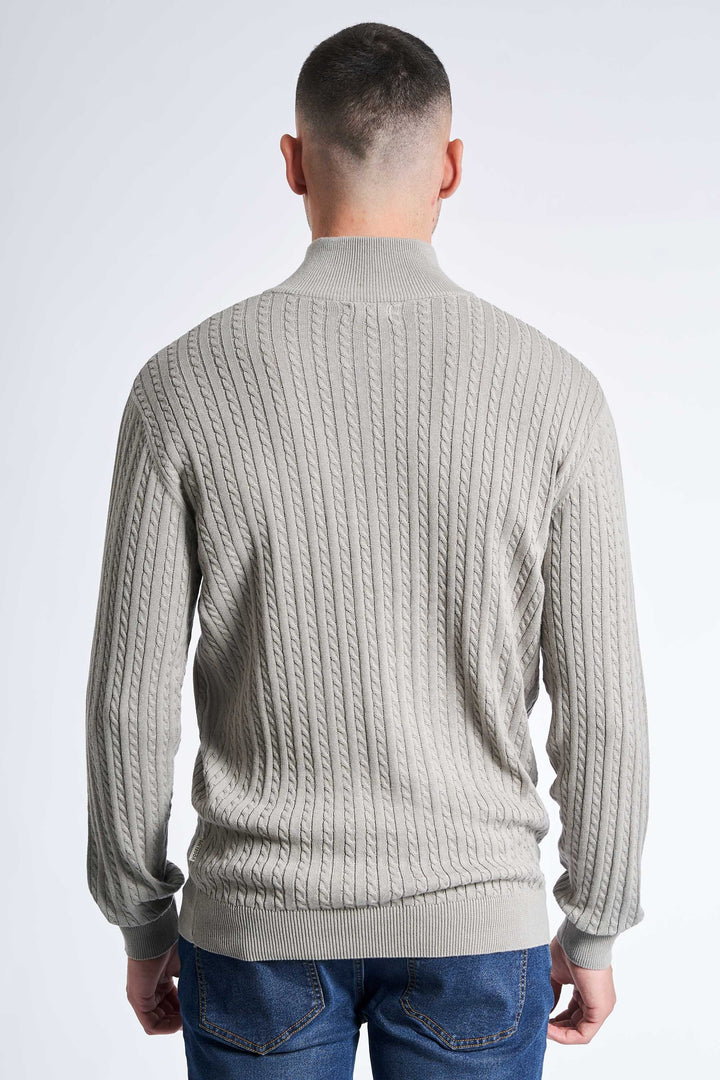 Half Zip Kabelstrik 'Oure' - Grey