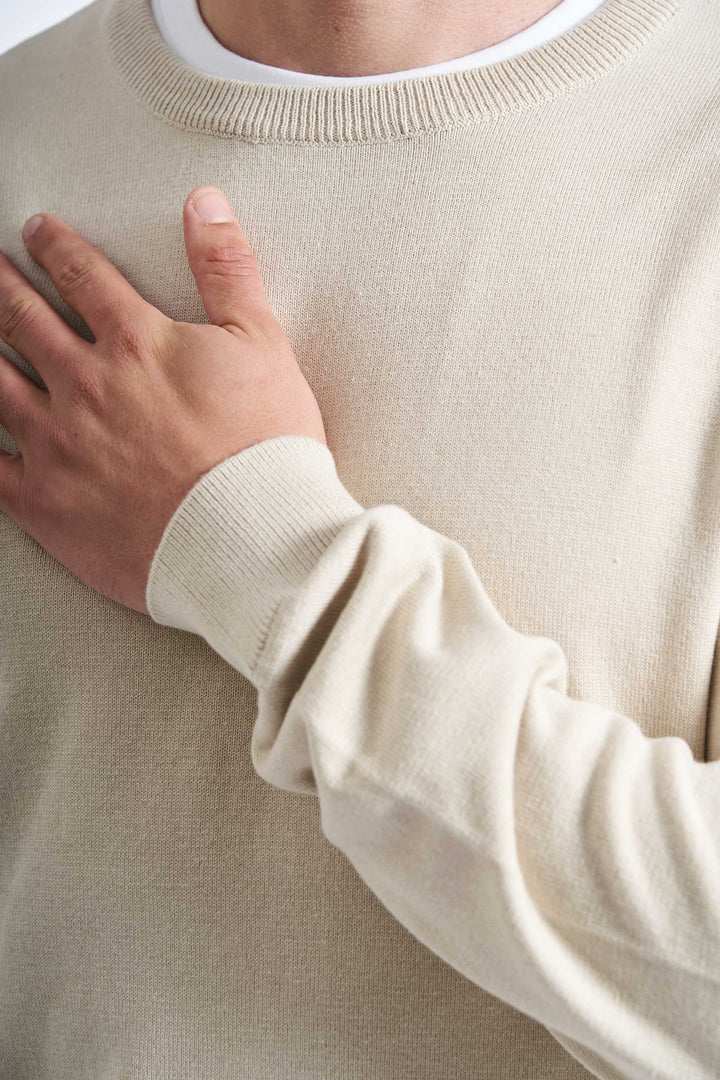 Strik Pullover 'Gentofte' - Sand Melange