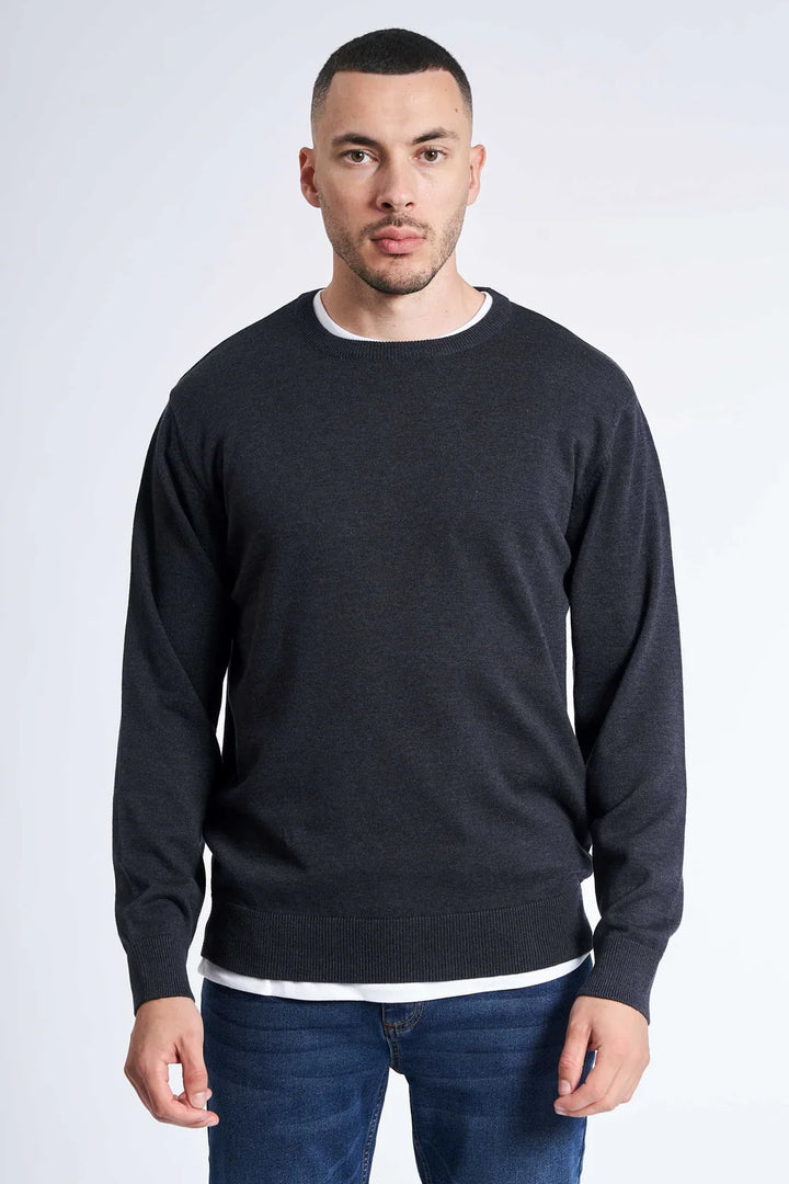 Kabelstrik 'Gentofte' - Navy Melange