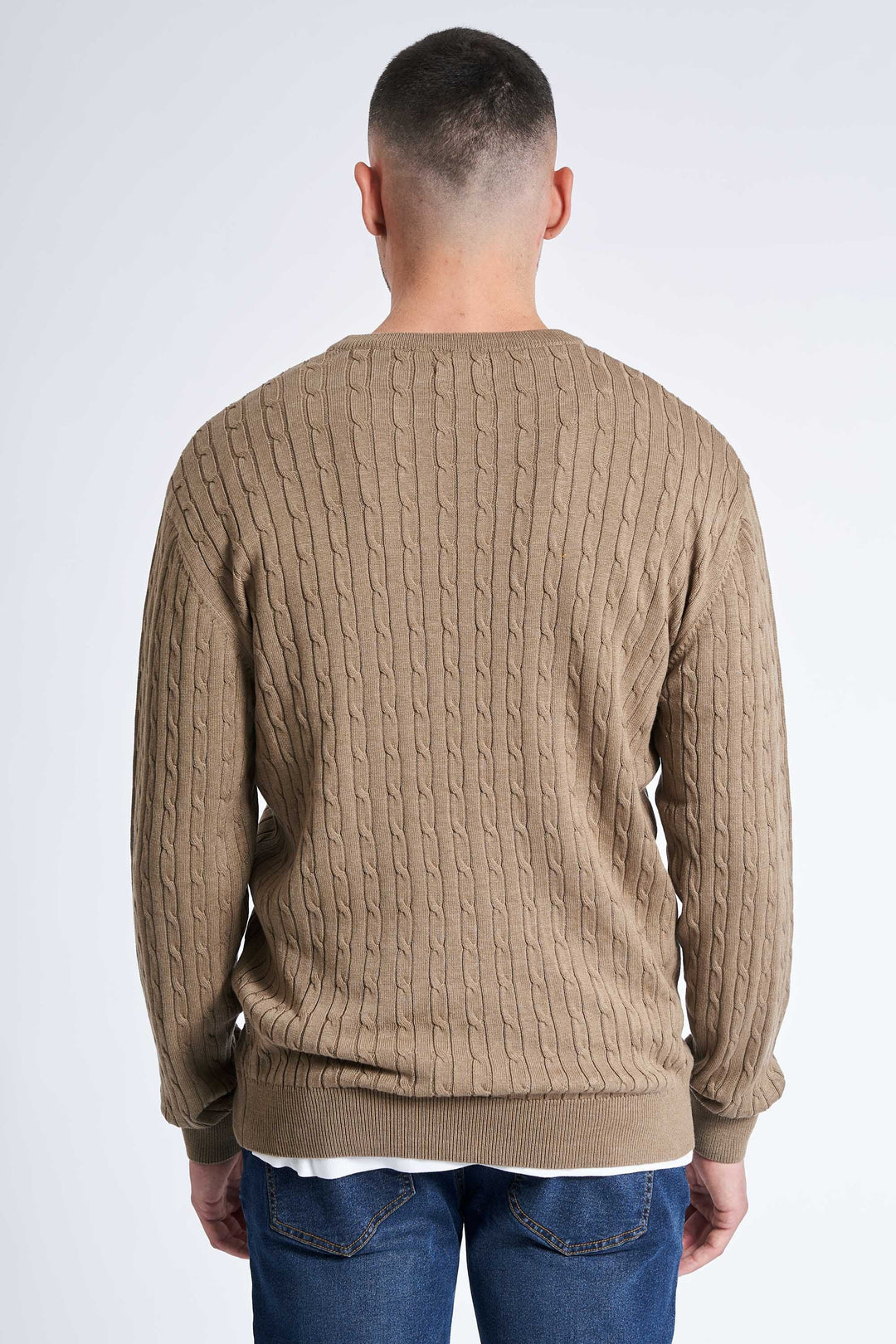 Kabelstrik 'Gentofte' - Dark Sand Melange