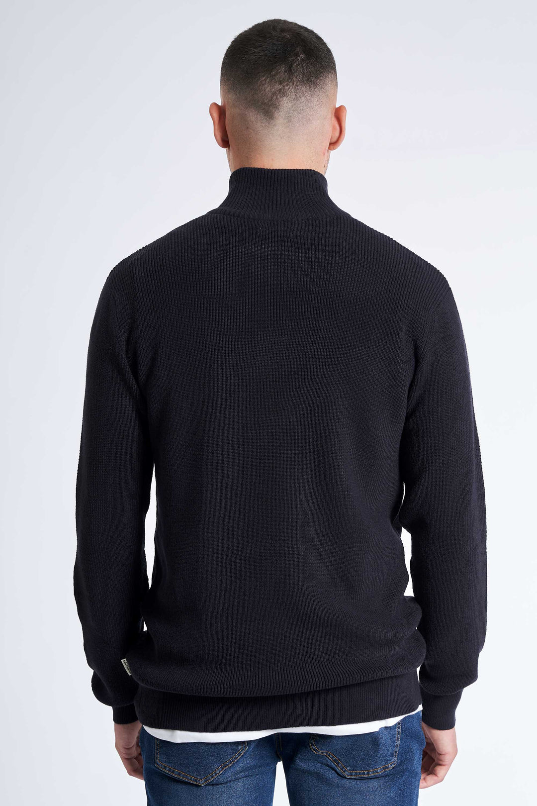 Half Zip Strik 'Hinnerup' - Dark Navy Twist