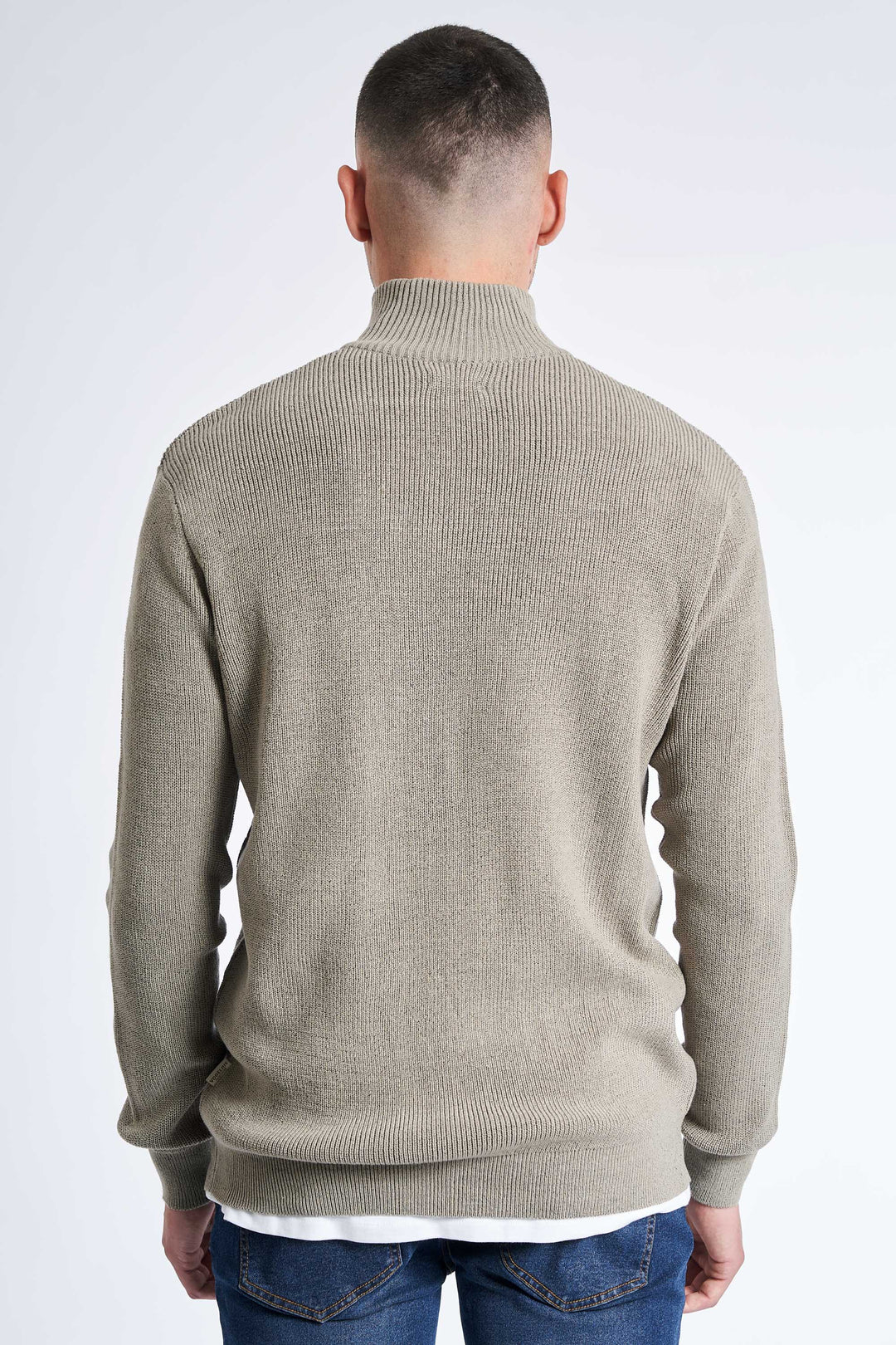 Half Zip Strik 'Hinnerup' - Sand Twist
