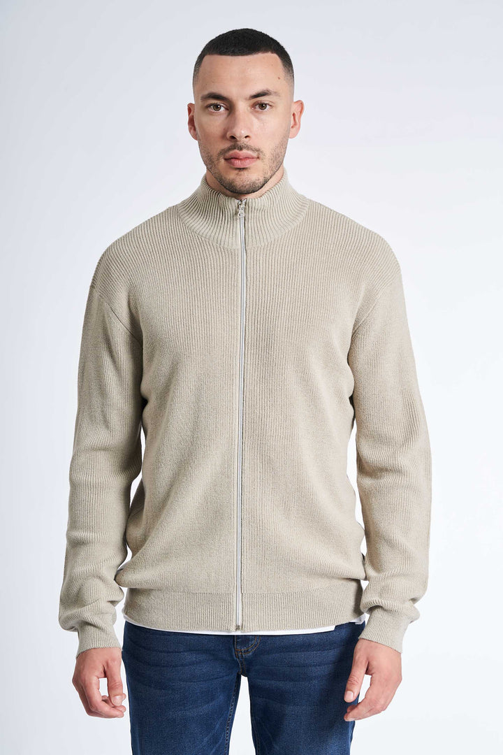 Cardigan Strik 'Hjallerup' - Sand Twist