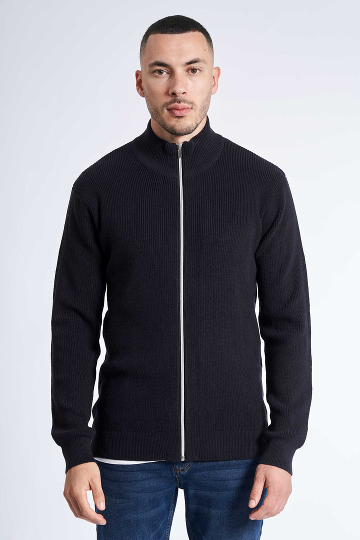 Cardigan Strik 'Hjallerup' - Dark Navy Twist