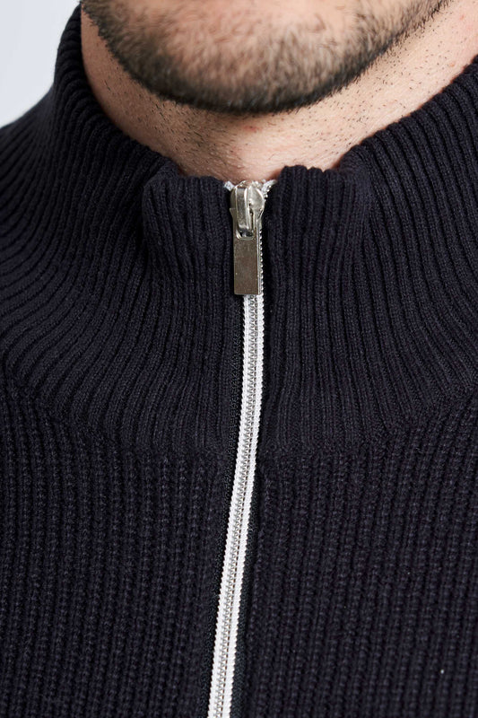 Cardigan Strik 'Hjallerup' - Dark Navy Twist