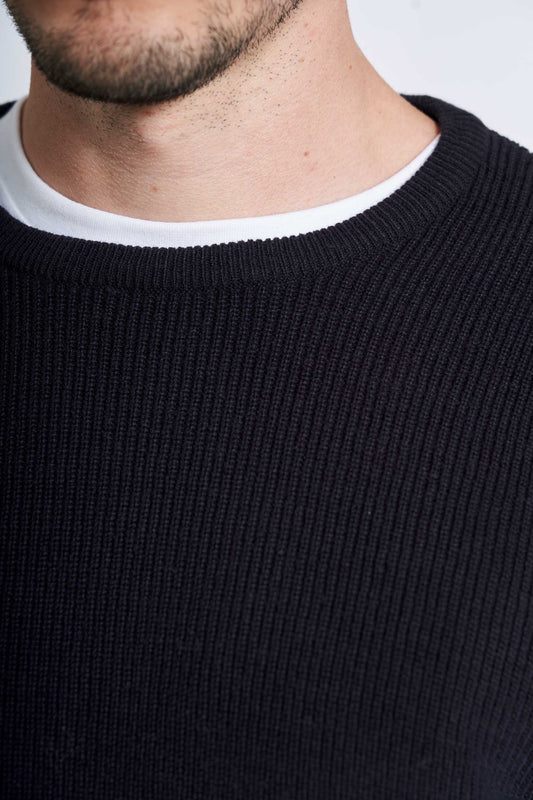 Ribstrik 'Hirtshals' - Dark Navy Twist