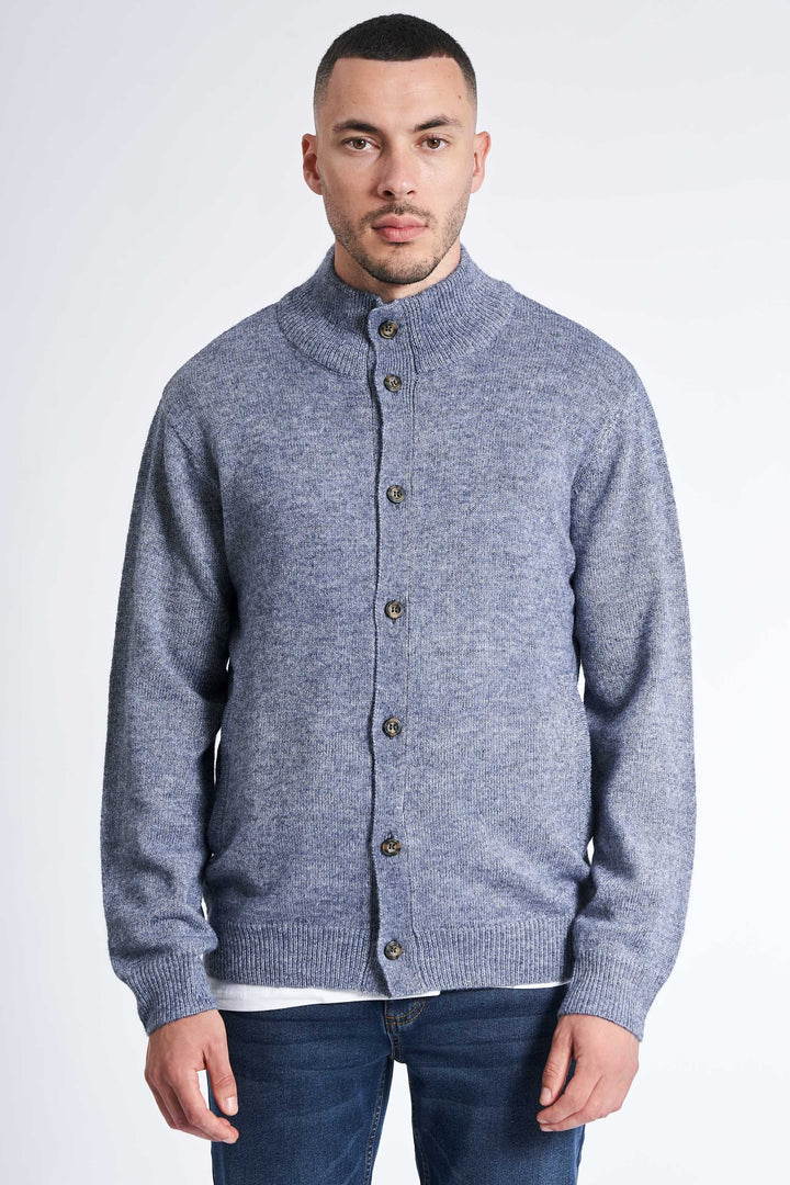 Cardigan m. Uld 'Lemming' - Navy Melange