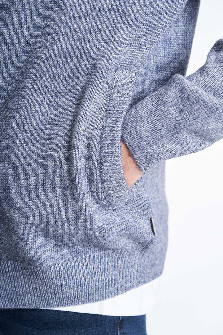 Cardigan m. Uld 'Lemming' - Navy Melange