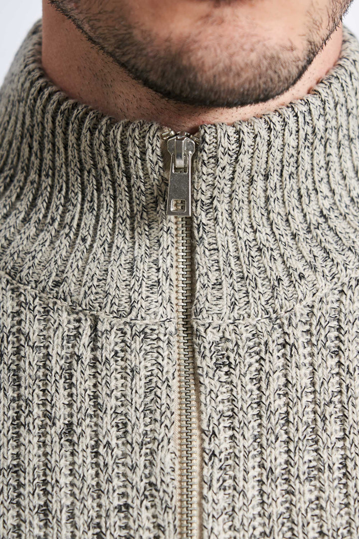 Half Zip Strik 'Tureby' - Grey Twist
