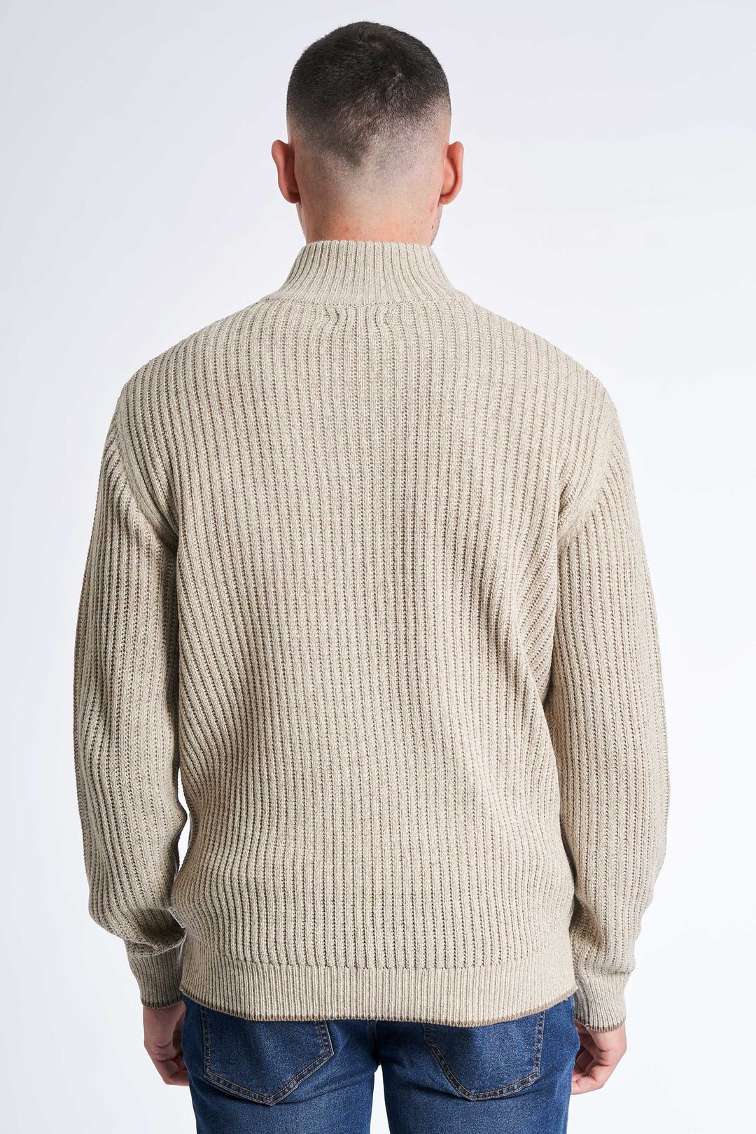 Half Zip Strik 'Tureby' - Sand Twist