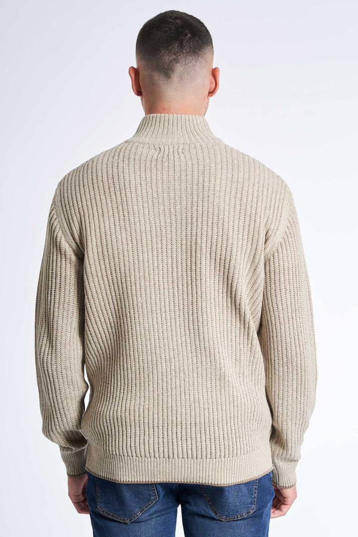 Half Zip Strik 'Tureby' - Sand Twist