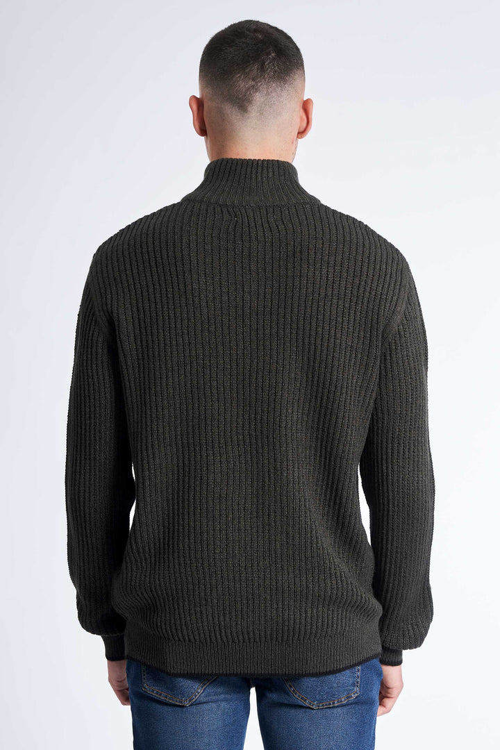 Half Zip Strik 'Tureby' - Hunter Green Twist