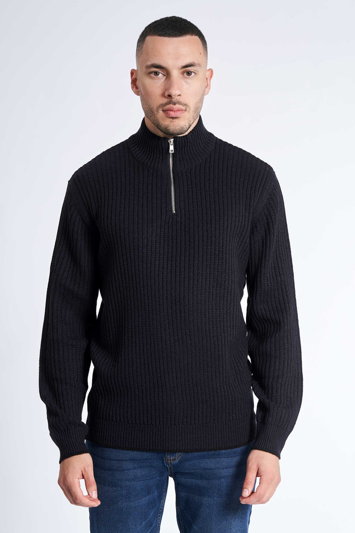 Half Zip Strik 'Tureby' - Dark Navy Twist