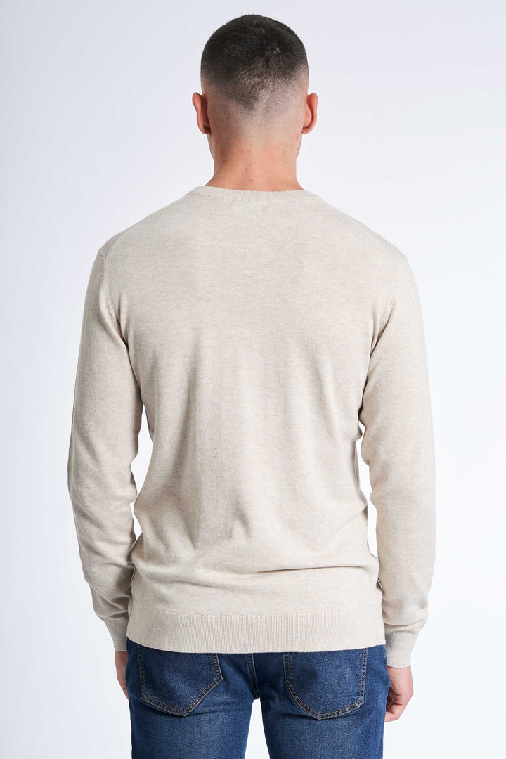 Pullover Strik 'Tjele' - Sand Melange