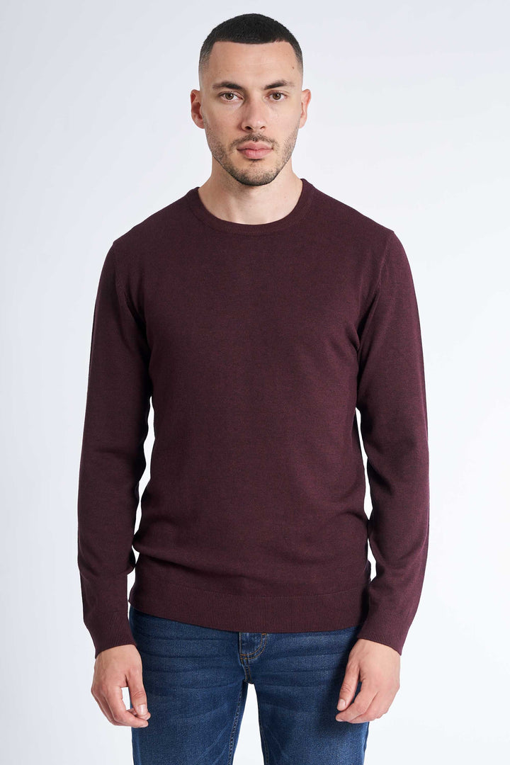 Pullover Strik 'Tjele' - Deep Wine Melange