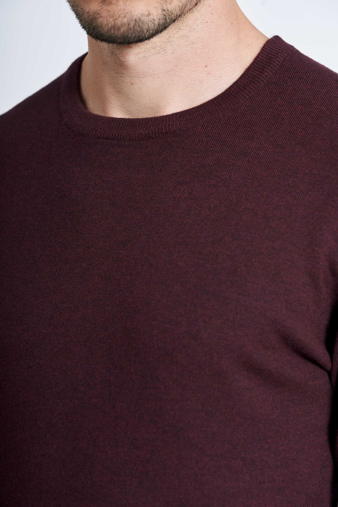 Pullover Strik 'Tjele' - Deep Wine Melange