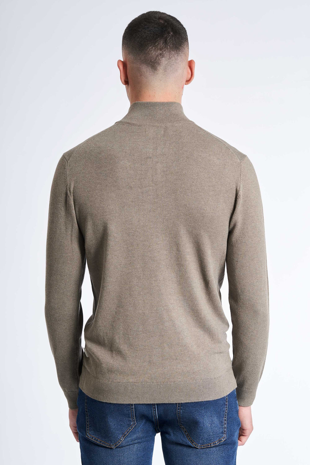 Half Zip Strik 'Toreby' - Dark Sand Melange
